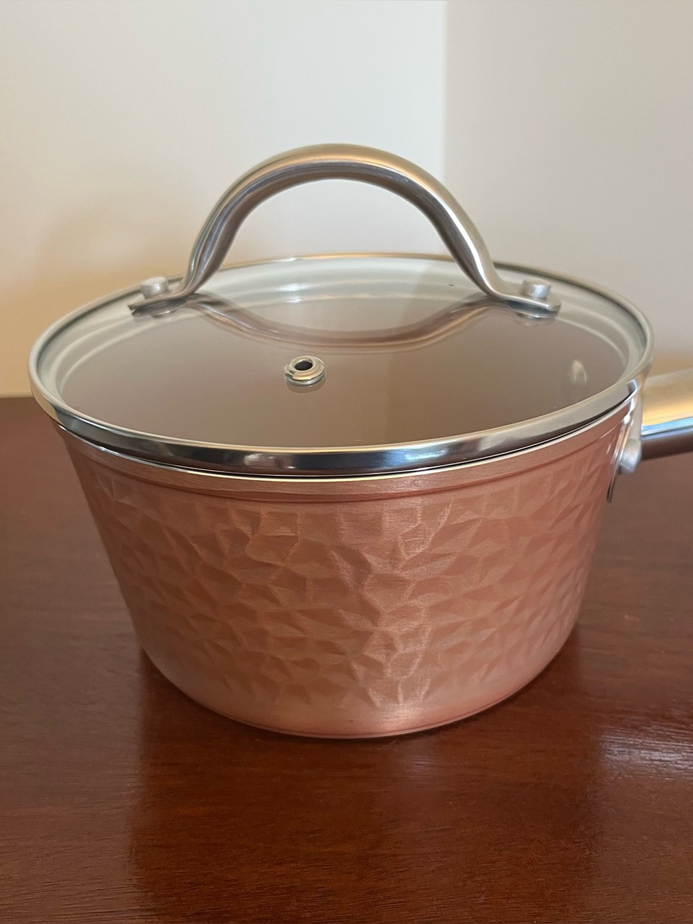 Gotham Steel Hammered Copper Saucepan with Lid